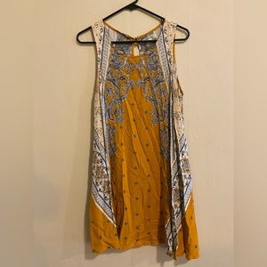 Knee length paisley yellow tank dress!